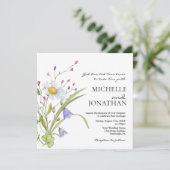 Invitation Verdure fleur sauvage Floral Mariage chrétien (Debout devant)