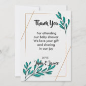 Invitation Verdure Floral Gold Foil Feuilles merci (Devant)