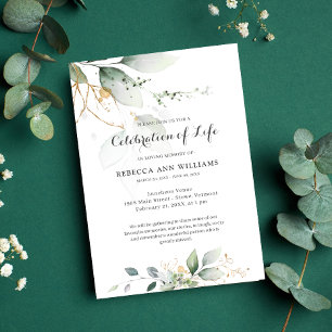 Invitation Verdure Floral Gold Nature Célébration de la vie