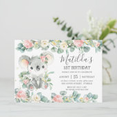 Invitation Verdure florale Eucalyptus Cute Koala Anniversaire (Debout devant)