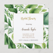 Invitation Verdure florale Fête des mariées de calligraphie m (Devant / Derrière)