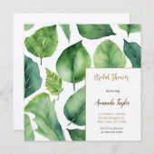 Invitation Verdure florale Fête des mariées de calligraphie m (Devant / Derrière)