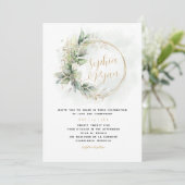 Invitation Verdure & Gold Eucalyptus Wreath (Debout devant)