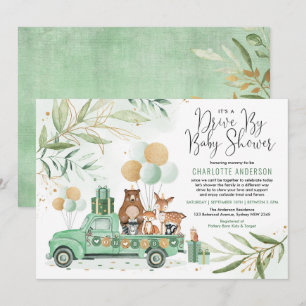 Invitation Verdure Gold Woodland Drive à travers le Baby show