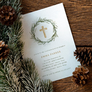 Invitation Verdure hivernale rustique Confirmation de la co