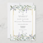 Invitation Verdure Lilac Aquarelle Florale Mariage photo (Devant)