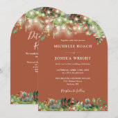 Invitation Verdure Lumières Arch Terracotta QR Code Mariage (Devant / Derrière)