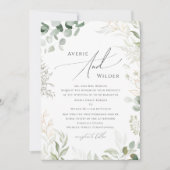 Invitation Verdure lunaire et or Mariage traditionnel (Devant)