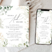 Invitation Verdure lunaire et or Mariage traditionnel