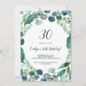 Invitation Verdure luxuriante et Eucalyptus 30e anniversaire (Devant)