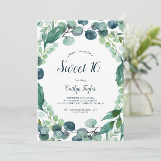 Invitation Verdure luxuriante et Eucalyptus doux 16 (Debout devant)