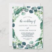 Invitation Verdure luxuriante et Eucalyptus tout en un Mariag (Devant)