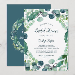 Invitation Verdure luxuriante et Fête des mariées d'Eucalyptu