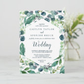 Invitation Verdure luxuriante et Mariage d'Eucalyptus (Debout devant)