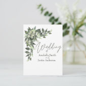 Invitation Verdure mariage Bouquet Eucalyptus Aquarelle (Debout devant)