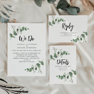 Invitation Verdure mariage Eucalyptus botanique moderne