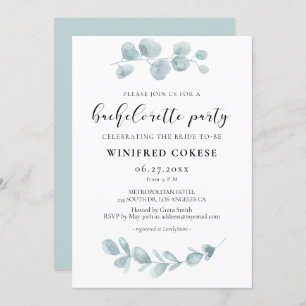 Invitation Verdure minimaliste aquarelle Bachelorette Party