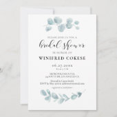 Invitation Verdure minimaliste aquarelle Douche nuptiale (Devant)