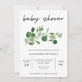 Invitation Verdure minimaliste | BABY SHOWER (Devant)