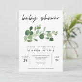 Invitation Verdure minimaliste | BABY SHOWER (Debout devant)