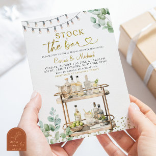 Invitation Verdure minimaliste Stock le Bar Couples Douche