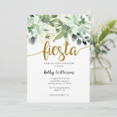 Invitation Verdure moderne de baby shower de cactus de fiesta (Debout devant)