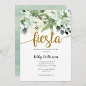 Invitation Verdure moderne de baby shower de cactus de fiesta (Devant / Derrière)