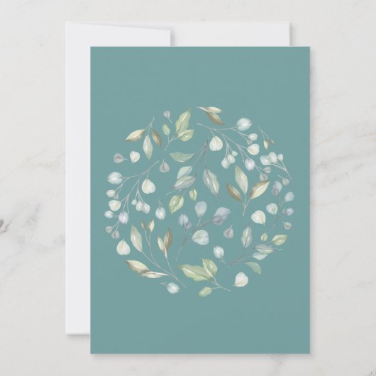 Invitation Verdure moderne Garland Baby Sprinkle (Dos)