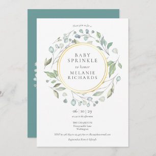 Invitation Verdure moderne Garland Baby Sprinkle