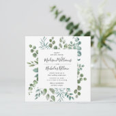 Invitation Verdure moderne | Mariage de trame Carré (Debout devant)