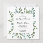 Invitation Verdure moderne | Mariage de trame Carré (Devant)