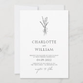 Invitation Verdure moderne Mariage minimaliste (Devant)