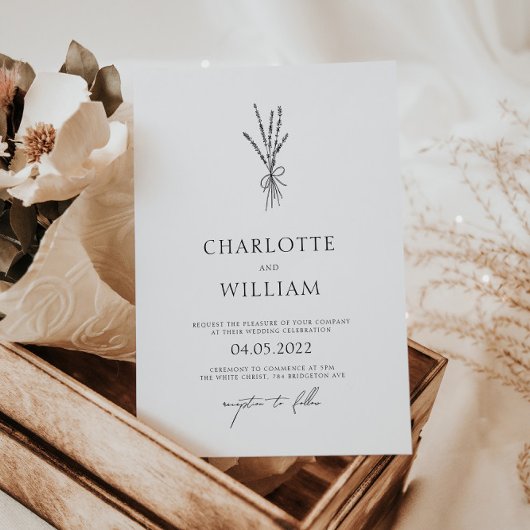 Invitation Verdure moderne Mariage minimaliste