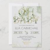 Invitation verdure Oh Baby shower (Devant)