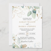 Invitation Verdure or Eucalyptus Rustique Mariage (Devant)