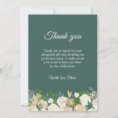 Invitation Verdure or Floral Graduation Merci photo (Dos)