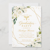 Invitation Verdure or Floral Médicale Logo Graduation (Devant)