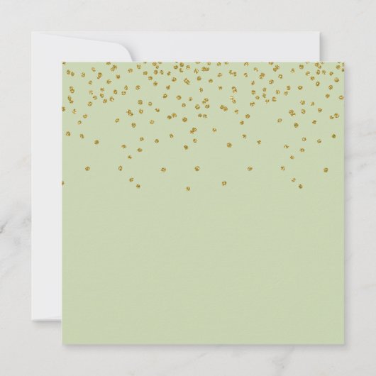 Invitation Verdure & Or Géométrique Élégant Mariage espagnol (Dos)