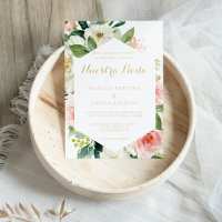 Verdure & Or Géométrique Élégant Mariage espagnol