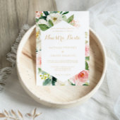 Invitation Verdure & Or Géométrique Élégant Mariage espagnol