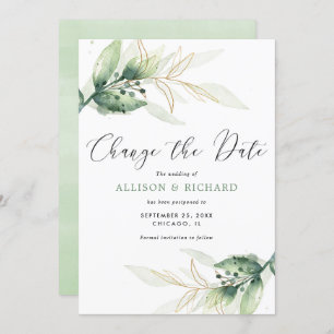 Invitation Verdure or simple Changer le mariage des dates