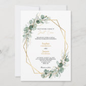 Invitation Verdure Or Simple Rien de fantaisie Mariage photo (Devant)