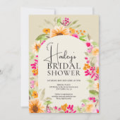 Invitation Verdure Pays aquarelle fleurie douche nuptiale (Devant)