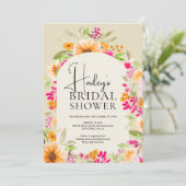 Invitation Verdure Pays aquarelle fleurie douche nuptiale (Debout devant)