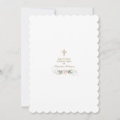 Invitation Verdure Rose Roses Espagnol 1er anniversaire Baptê (Dos)