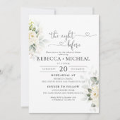 Invitation Verdure Roses Blanches La Nuit Avant L'Invitation (Devant)