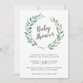 Invitation Verdure rustique Baby shower de couples neutres en (Devant)