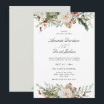 Invitation Verdure rustique Blanc Floral Rouge Berries Mariag<br><div class="desc">Végétation rustique Blanc Floral Rouge Berries Faire-part de mariage Ce faire-part de mariage floral aquarelle présente une végétation hivernale avec fleurs blanches, pins, baies rouges. Il est parfait pour montagne, rustique, hiver, jardin, grange, sauge mariage de vacances en édition élégante. Vous pouvez modifier/personnaliser tout le Modèle. En coque, vous avez...</div>