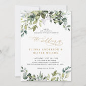 Invitation Verdure Rustique Botanique Sage vert Mariage photo (Devant)