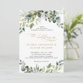 Invitation Verdure Rustique Botanique Sage vert Mariage photo (Debout devant)